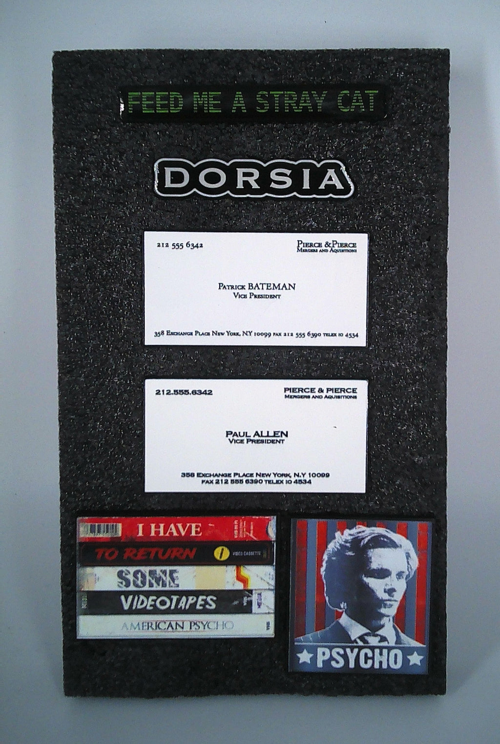 American Psycho 6 pin set with VHS sleeve jacket