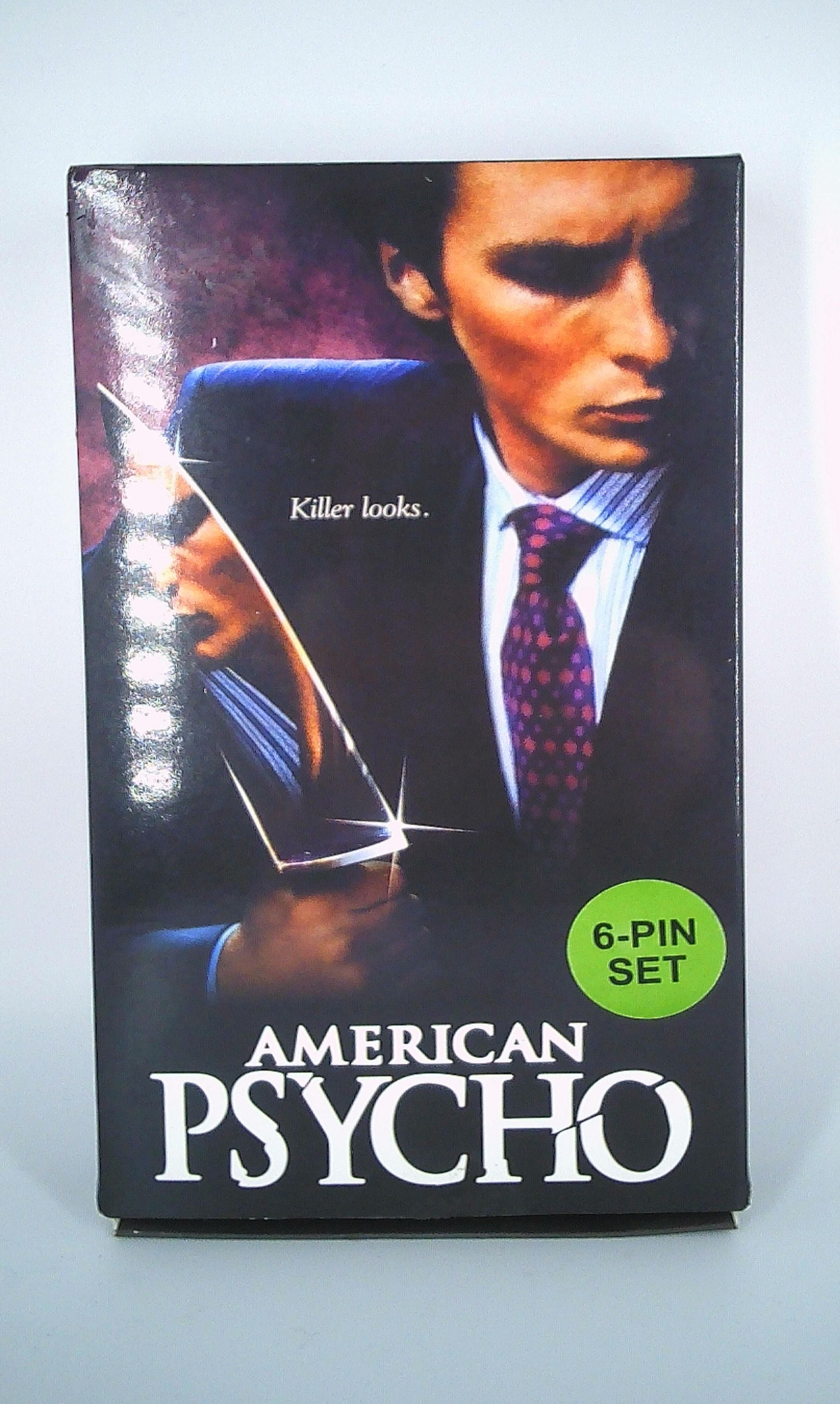 American Psycho 6 pin set with VHS sleeve jacket