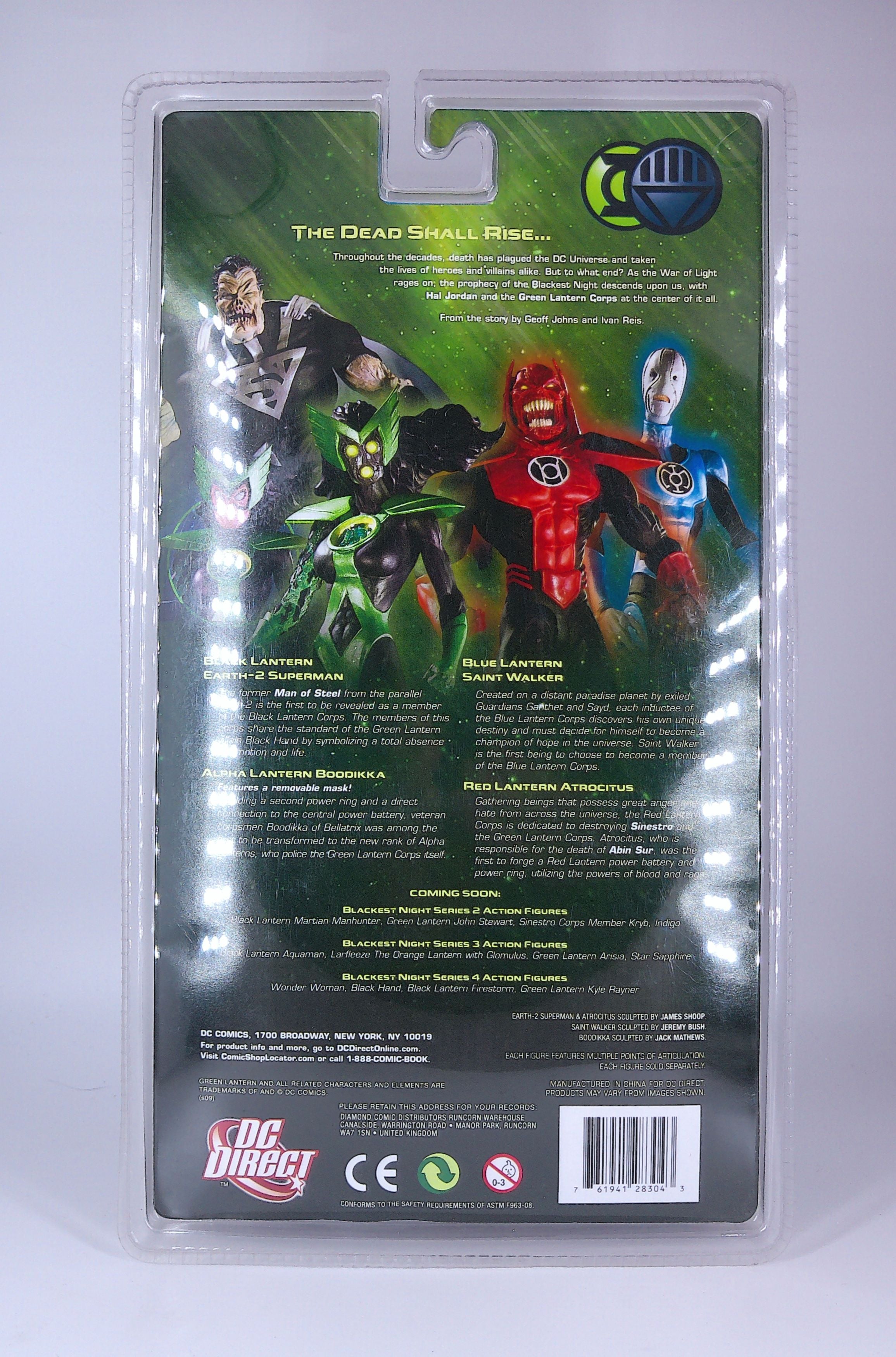 Black Lantern Undead Superman "Blackest Night" 6" Figure Dc direct 2009