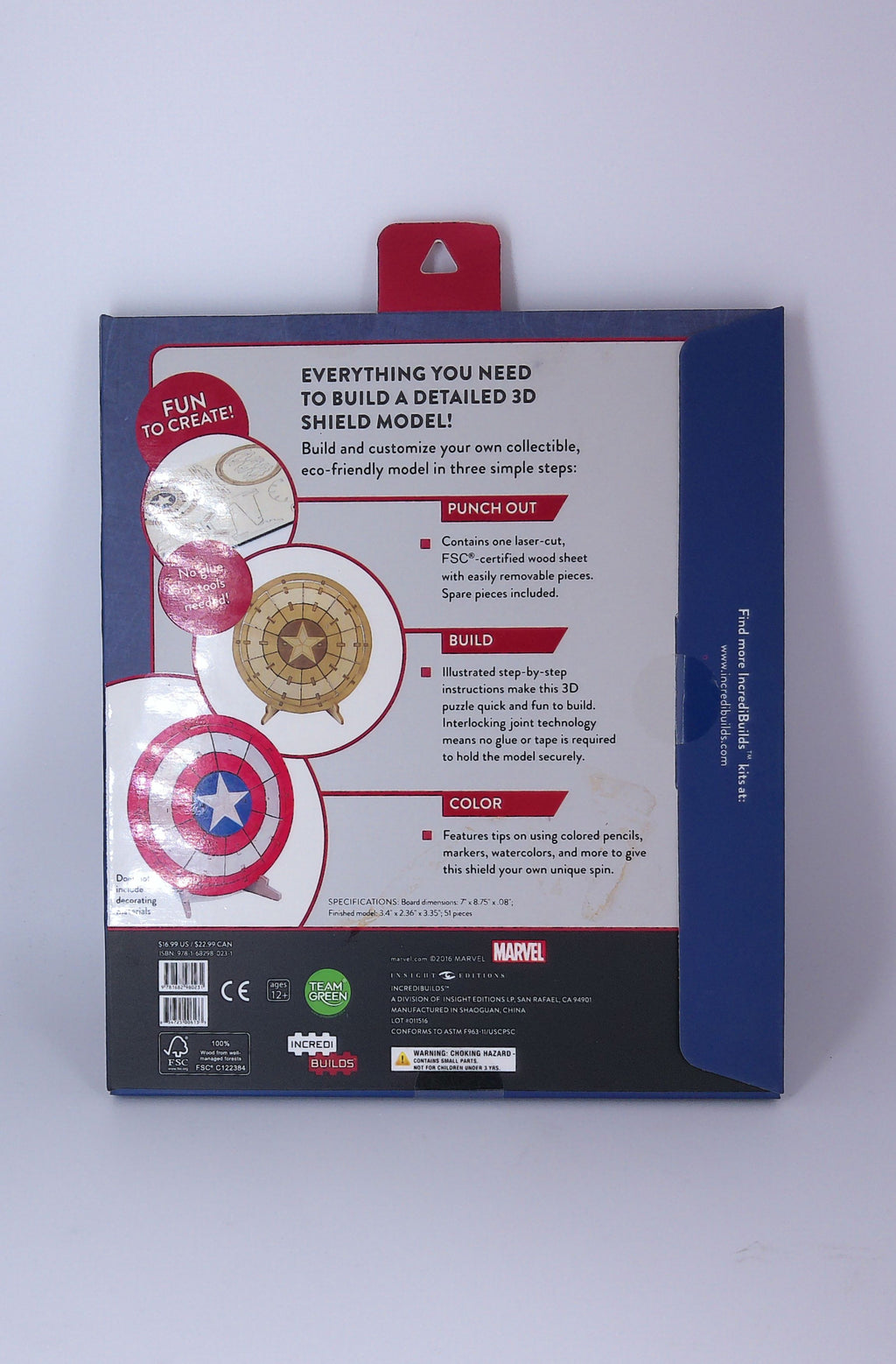 Captain America Shield 3D wood model kit 2018