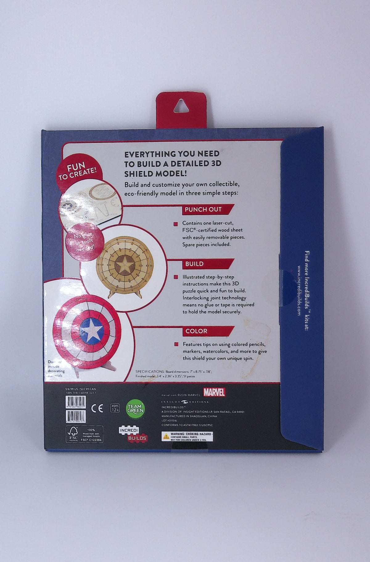 Captain America Shield 3D wood model kit 2018