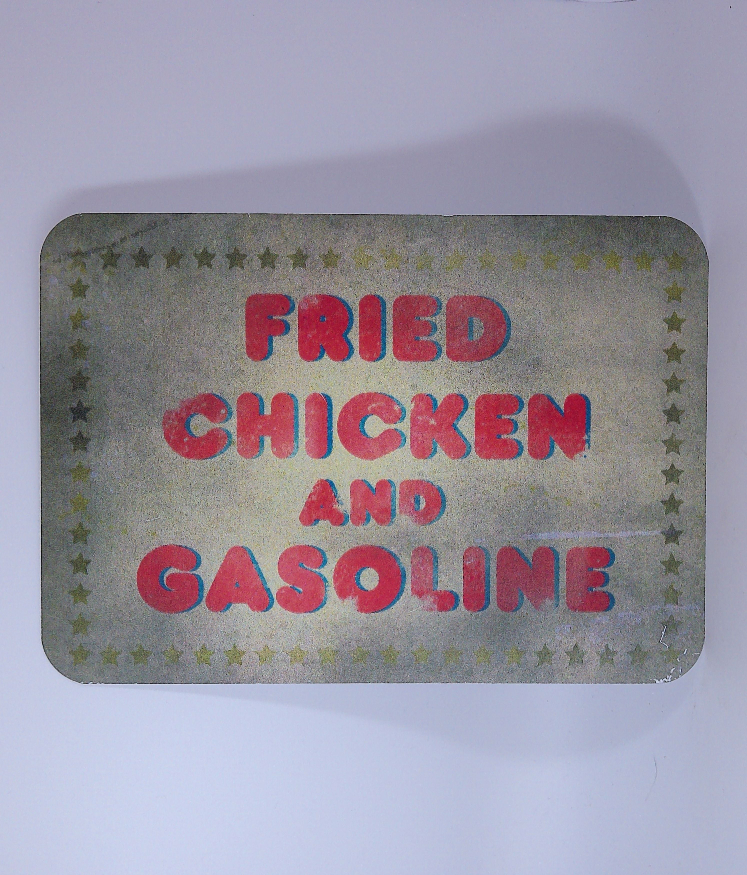 Custom wall sign (House of 1000 corpses) "Fried Chicken and Gasoline"