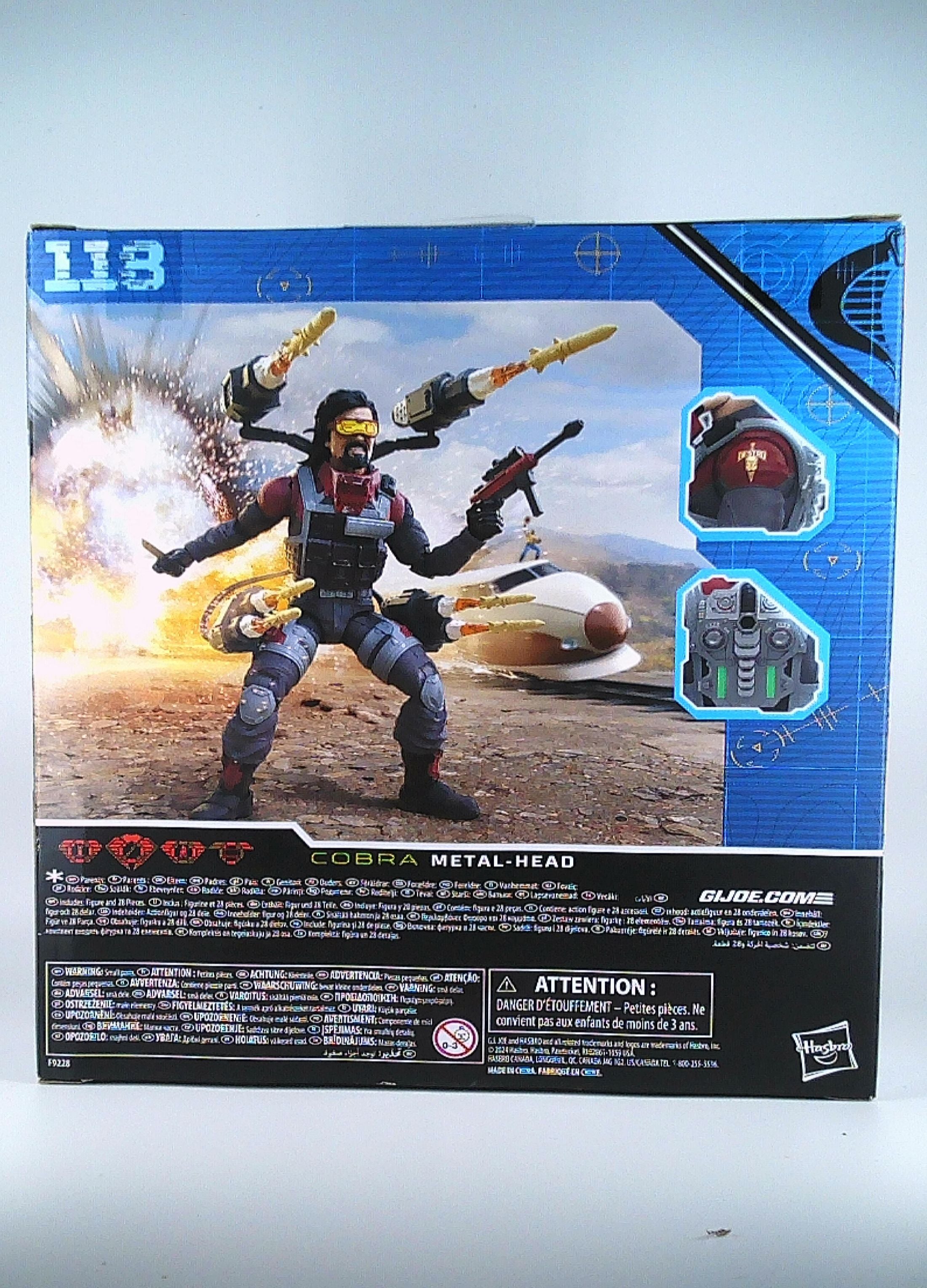 Metal-Head Cobra 7" classified "Iron Grenadiers" Figure G.I.Joe Hasbro