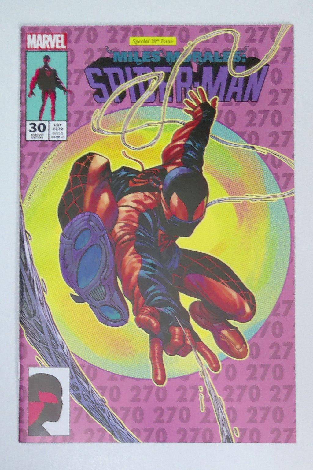 Miles Morales Spider-Man issue 30 Sept 2021 (Kirkham/BAM! box pink variant)