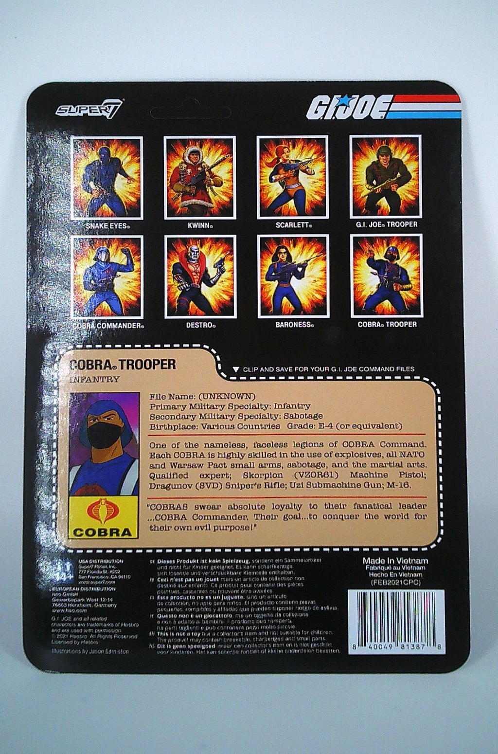 Trooper 3.75" G.I.Joe "Cobra" (version 2) ReAction figure Super7