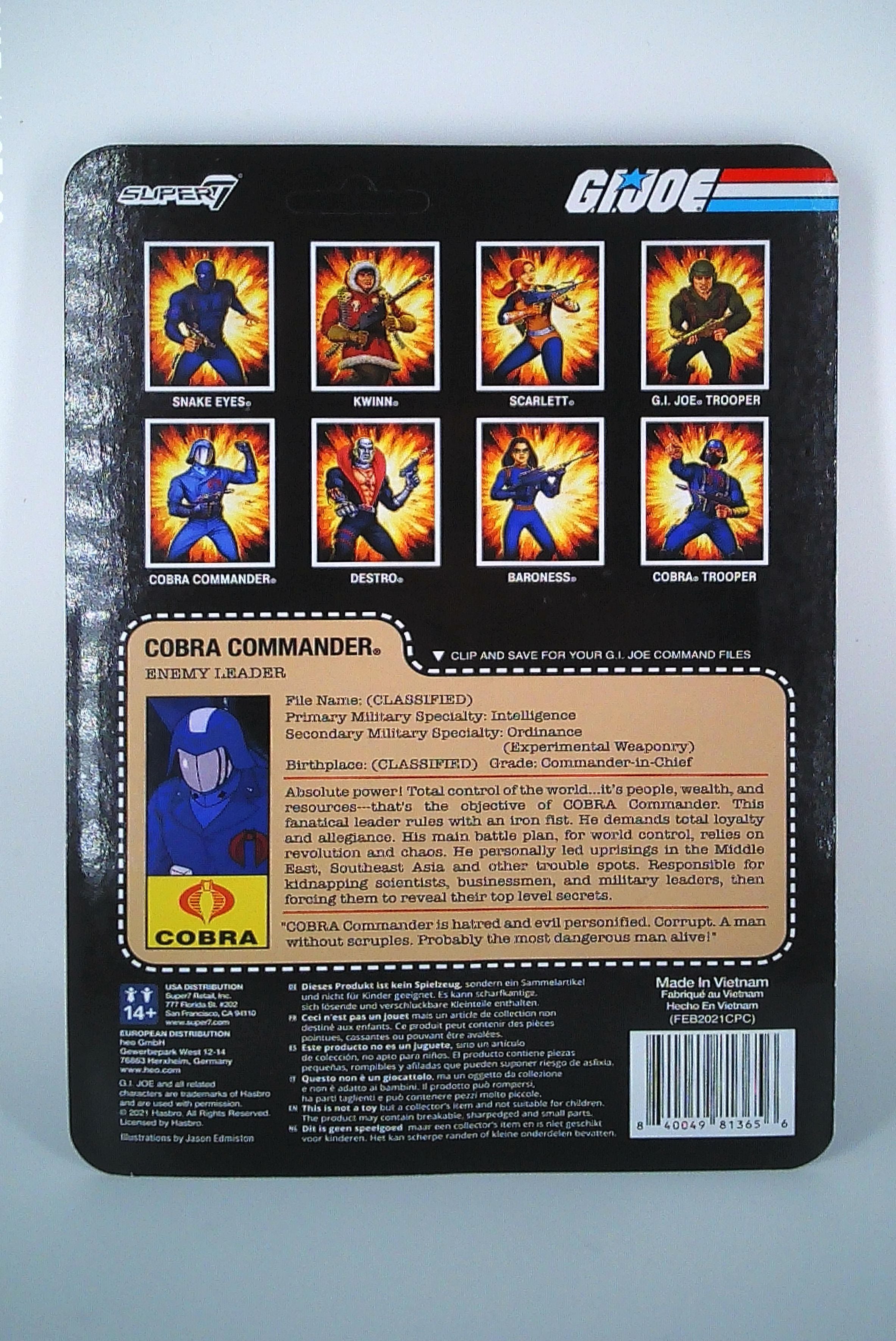 Cobra Commander G.I.Joe "Cobra" 3.75" ReAction figure Super7