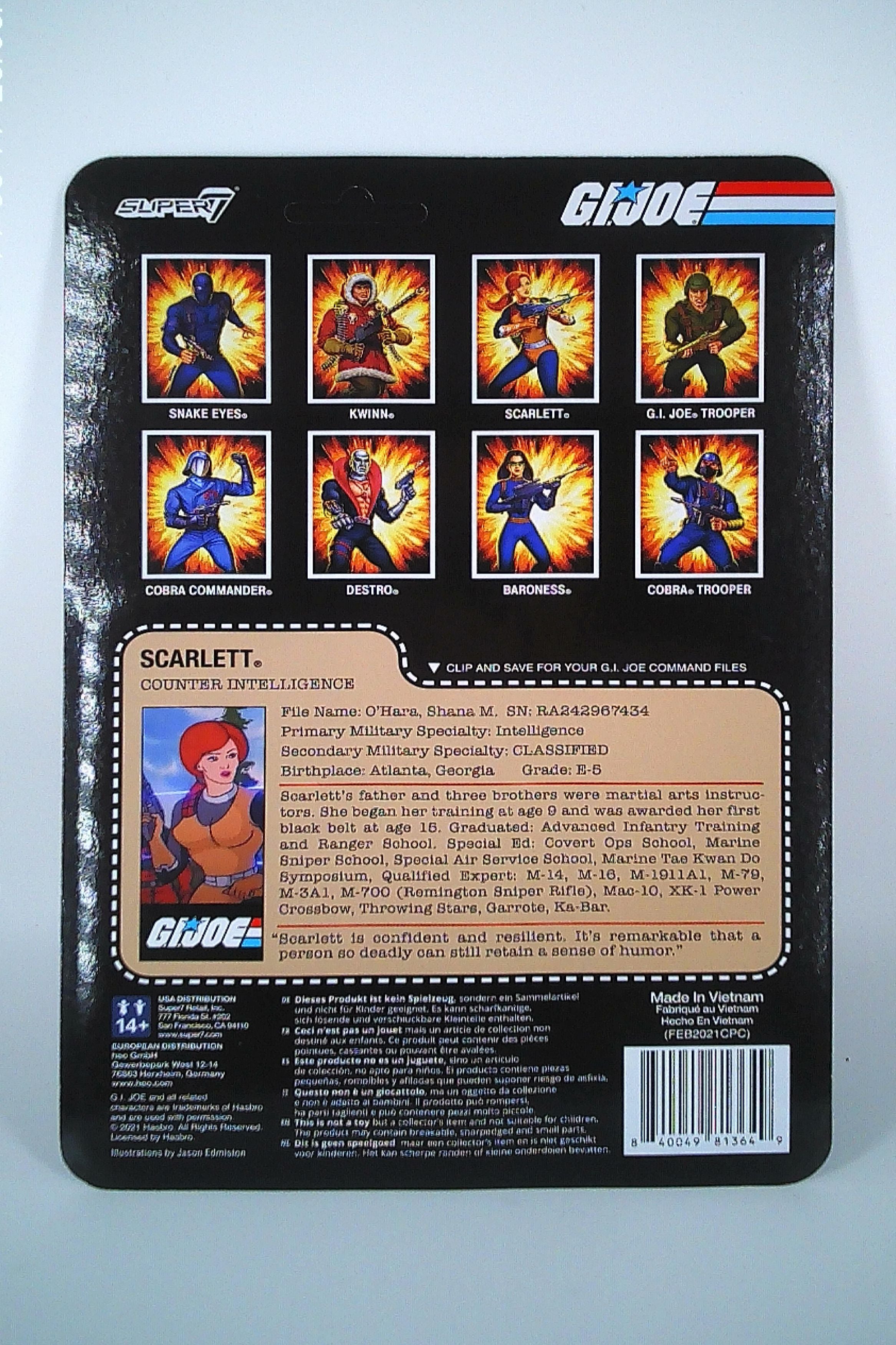 Scarlett 3.75 G.I. Joe ReAction figure Super7