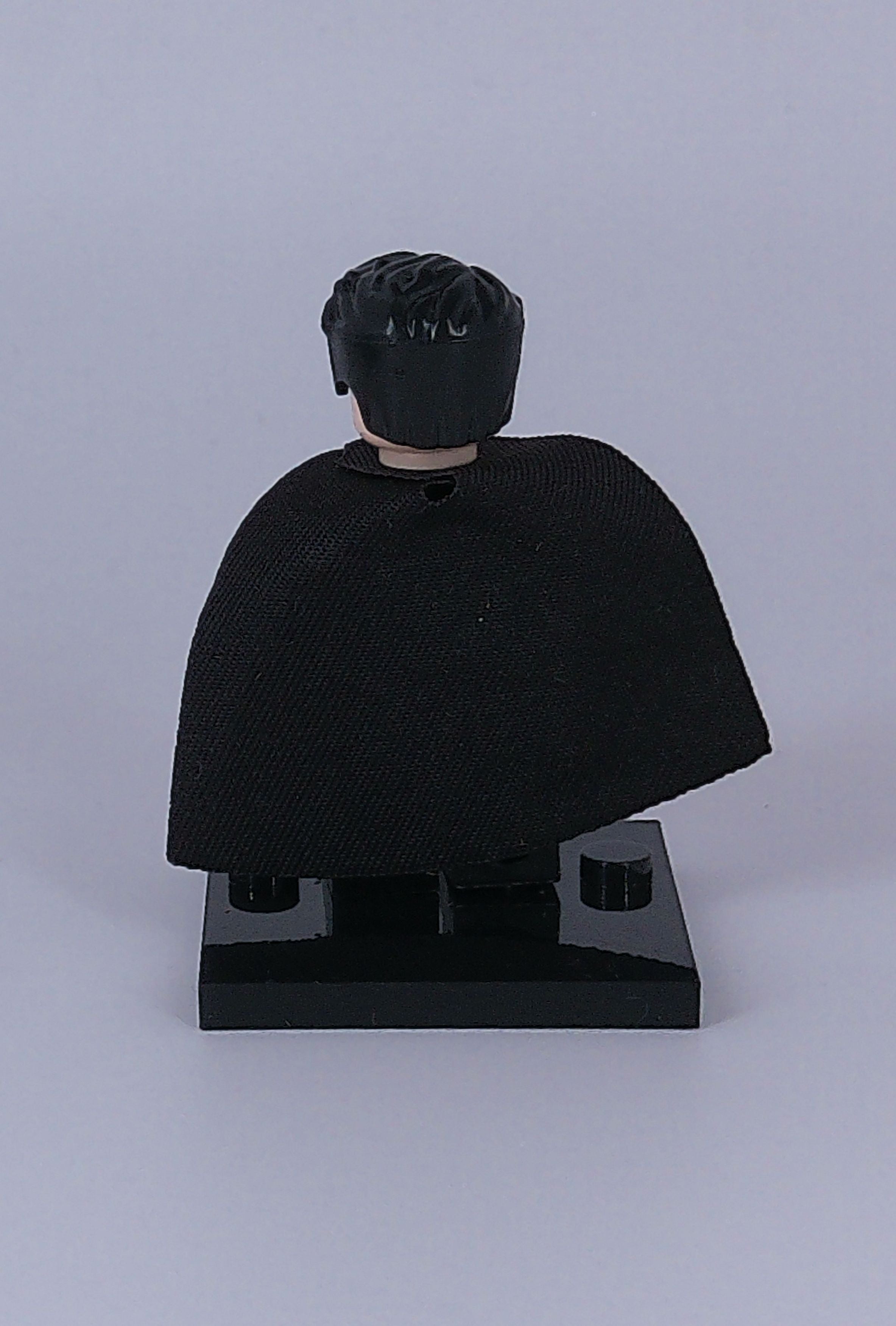 Custom Superman "Black Suit" soft cape 2 inch mini figure (Brick building) DC Comics