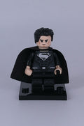 Custom Superman "Black Suit" soft cape 2 inch mini figure (Brick building) DC Comics