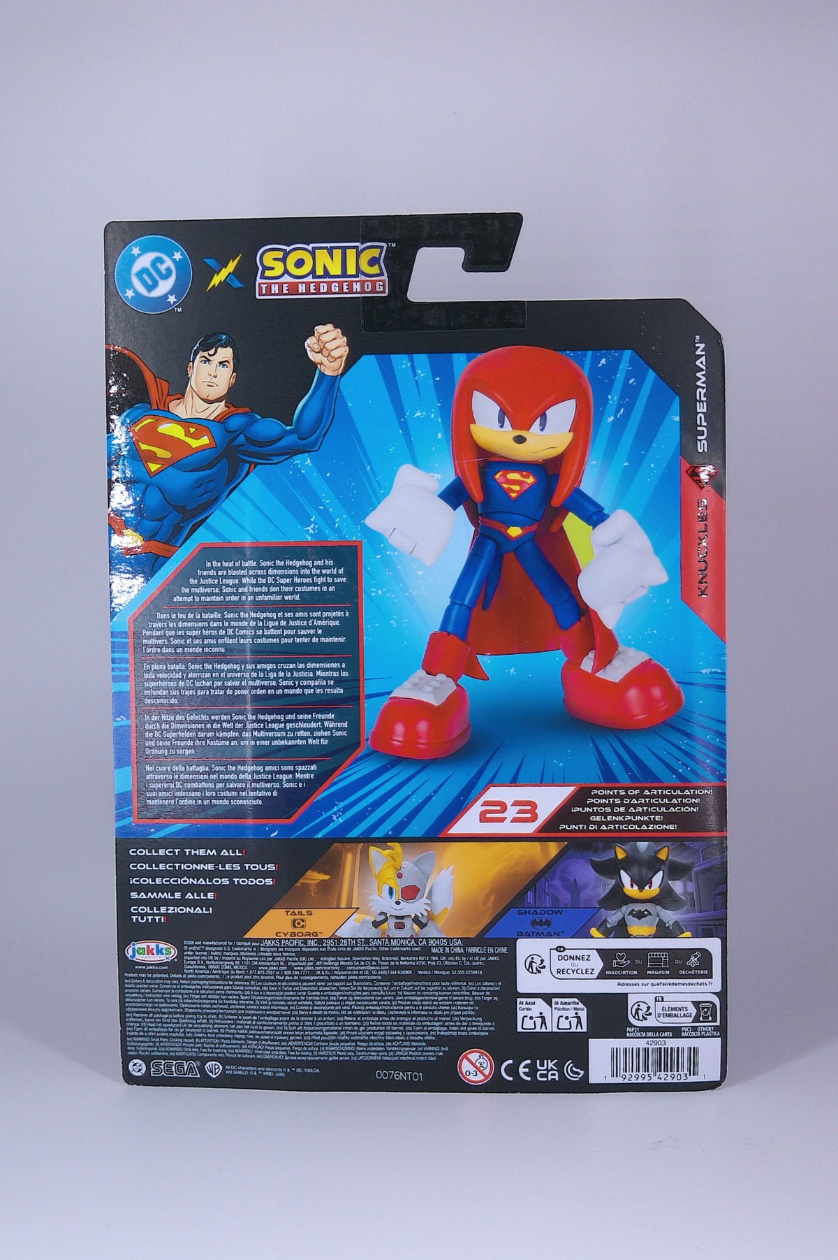 Super-man/Knuckles "Sonic the Hedgehog" mash-up 5" inch figure Jakks 2025