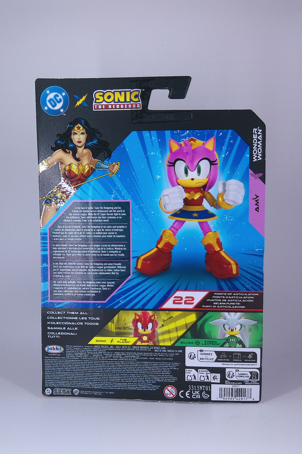Wonder-Woman/Amy DC comics "Sonic the Hedgehog" mash-up 5 inch figure Jakks 2025
